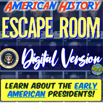 Preview of Early US Presidents DIGITAL Escape Room | Early Presidents Distance Learning