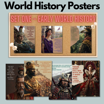 Preview of Early World History Printable Posters (Historical Figures with Quotes)