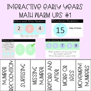 Preview of Early Years Math Warm Ups - Animated 1