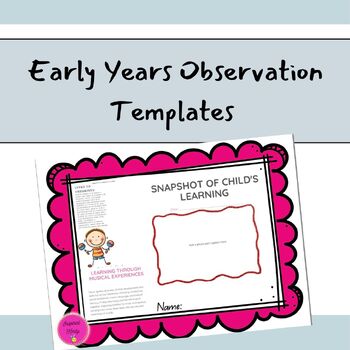 Preview of Early Years Observation Templates