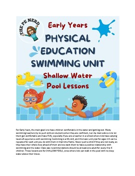 Preview of Early Years Physical Education Shallow Pool Swimming Unit (Ages 2-4)