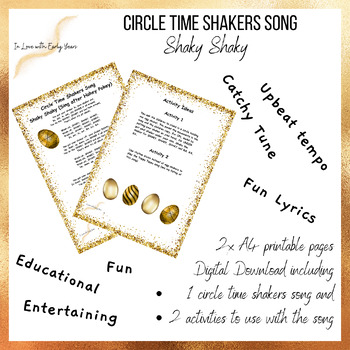 Preview of Early Years Circle Time Shakers Song, Preschool Resources, Prepositions of Place