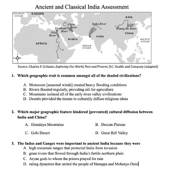Preview of Early and Classical India Assessment