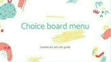 Early finishers/virtual choice board menu