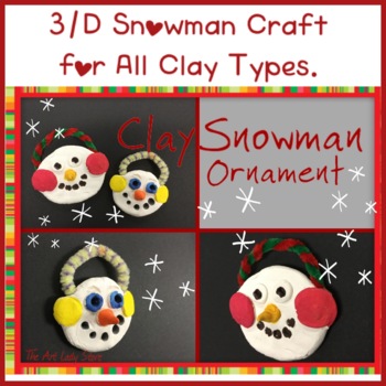 Preview of Snowman Christmas Ornament For All Clay Types. Easy Step by Step Winter Craft