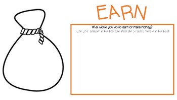 Preview of Earn, Save, Spend, and Donate-Seesaw/Printable
