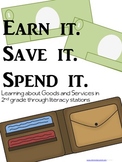 Literacy Stations: Earn it. Save it. Spend it. (Integrated)