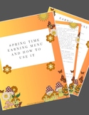 Earning Menu Parenting Resource-Spring Time Theme