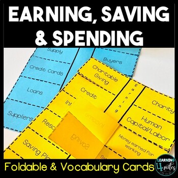 Preview of Earning, Saving & Spending Budget Flip book and Vocabulary Cards