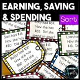 Earning, Saving & Spending Money Sort Cards with Real Worl