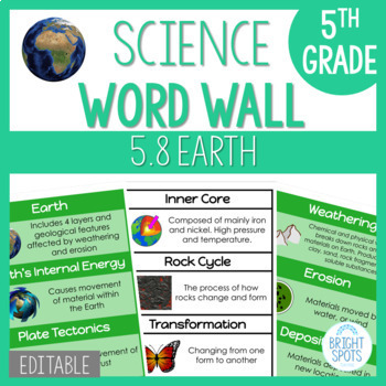 Preview of Earth: 5th Grade Science Word Wall