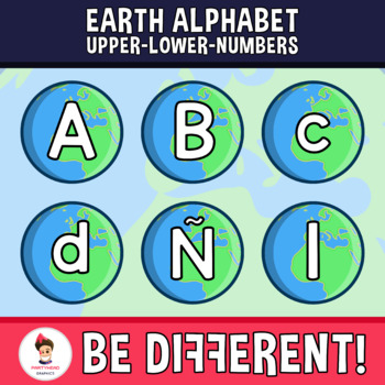Preview of Earth Alphabet Clipart Letters ENG.-SPAN. (Upper-Lower-Numb.)