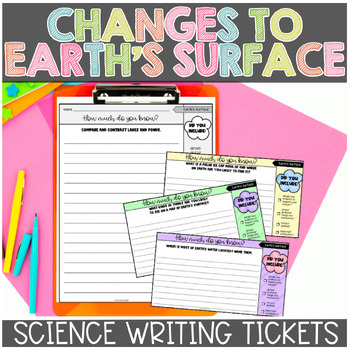 Preview of Constructive and Destructive Forces Science Exit Tickets or Writing Prompts