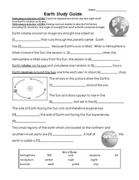 Preview of Earth & Constellations Study Guide