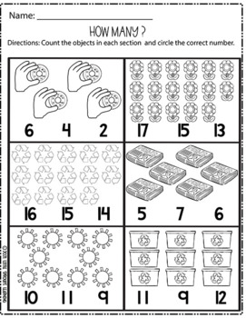 earth day count and clip cards numbers 1 20 by little