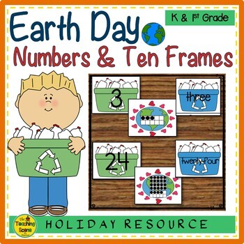 Preview of Earth Day 0-25 Number, Ten Frame & Number Word Match
