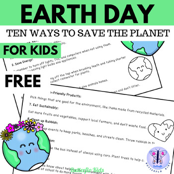 Preview of Earth Day | 10 Ways Kids Can Help Save The Planet