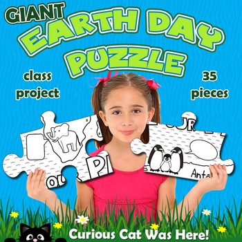 Preview of Earth Day Activity | Giant Puzzle Mural | Map of the World