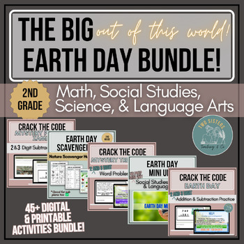 Preview of Earth Day 2024 2nd Grade BIG Bundle, 2024 Math Games, Earth Day Scavenger Hunt
