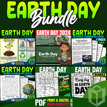 Preview of Earth Day 2024 Bundle: Collaborative Poster Crafts, Google Slides, and More!
