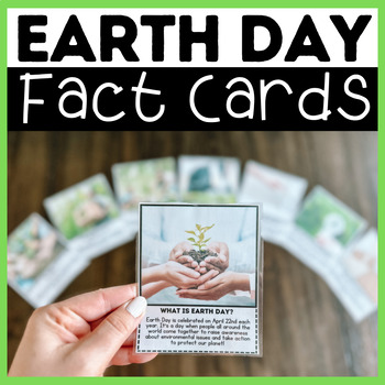 Preview of Earth Day 2024 Fact Cards for Kids | 8 Cards with Questions/Answers
