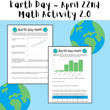 Preview of Earth Day 2024 Middle School Math Activity (Printable+Digital)