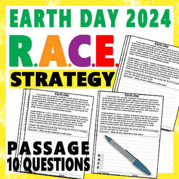 Preview of Earth Day RACE Strategy Practice Worksheets, Reading Comprehension Passage