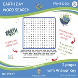 Earth Day 2024 Word Search Printable Activity Worksheet