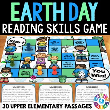 Preview of Earth Day Reading Passages Comprehension Activities Game 3rd 4th 5th Grade 2024