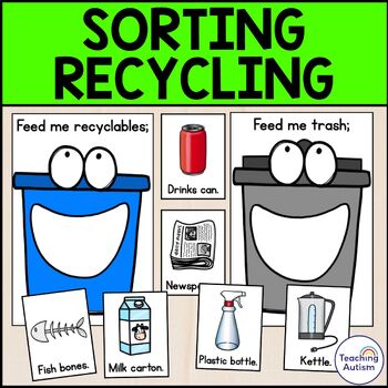 Preview of Free Earth Day Recycling Sorting Task Box | Free Task Boxes
