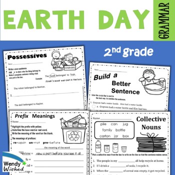 Preview of Earth Day 2nd Grade Grammar Language Morning Work Activities