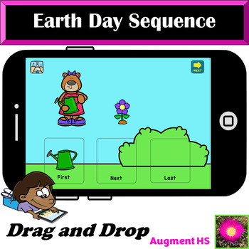 Preview of Earth Day 3 Step Sequencing Pictures Boom Cards™