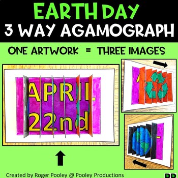 Preview of Earth Day 3 Way Image Agamograph Art Activity
