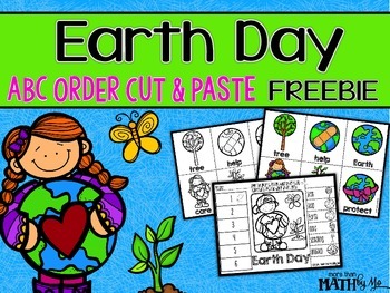 Preview of Earth Day ABC Order Cut and Paste Printable---FREEBIE