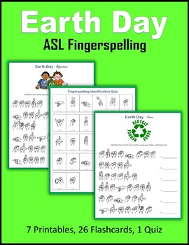 Preview of Earth Day - ASL Fingerspelling (Sign Language)