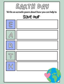 Preview of Earth Day Acrostic Poem