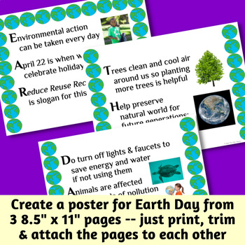 Earth Day Poster Freebie in Acrostic Poem Format by The ESL Nexus