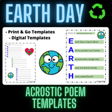 Earth Day Acrostic Poem Templates (Printable & Digital) 