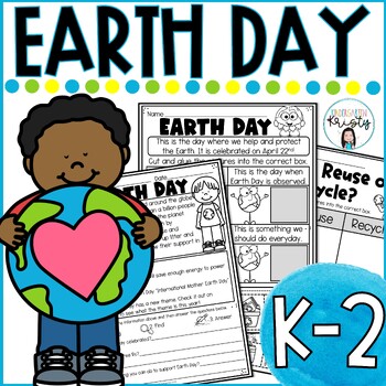 Preview of Earth Day Activities Worksheets and Crowns for K-2