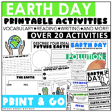 Earth Day Writing Activities, Reading Passages and Questio
