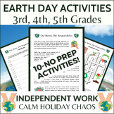 Earth Day Activities 3rd, 4th, 5th Grades Sub Plans Indepe