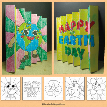 Preview of Earth Day Activities Agamograph Craft Coloring Pages Bulletin Board Project
