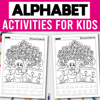 Preview of Earth Day Activities, Alphabet Writing & Tracing A-Z | Tree Letter Recognition