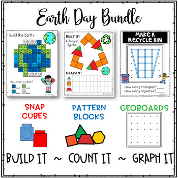 Preview of Earth Day Activities Bundle-Geoboards, Snap Cubes, Pattern Blocks