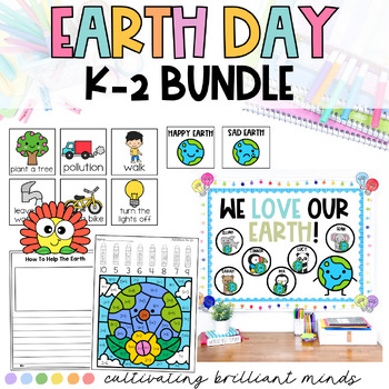 Preview of Earth Day Activities Bundle | Math, Writing, ELA, Science | Bulletin Board | K-2