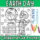 Earth Day Activities Collaborative Coloring Poster - Happy