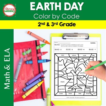 Preview of Earth Day Activities - Color by Code - 2nd - 3rd Grades