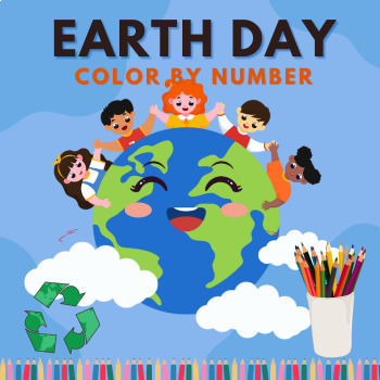 Preview of Earth Day Activities Coloring Pages Sheets Color by Number Code