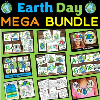 Preview of Earth Day Craft & Activity Mega Bundle, Earth day Fine motor activities