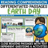 Earth Day Activities Close Reading Comprehension Passages 